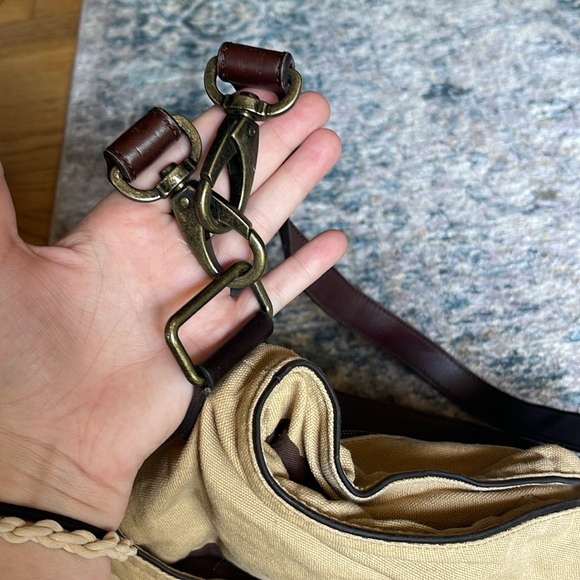 Genuine Vintage DULUTH Canvas and Brown Leather Messenger Bag Crossbody - Picture 5 of 6